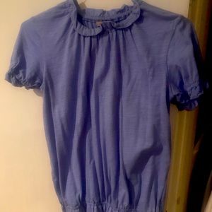 Small / Petite Bordeaux Ruched Top in Light Blue
